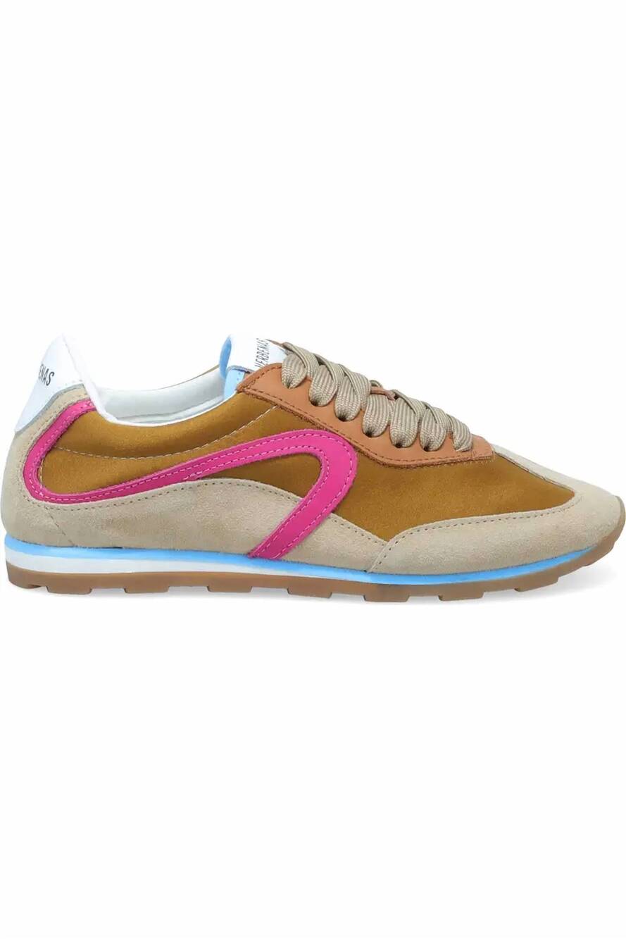 NEW VERBENAS women's jamaica pietra sneaker in sand magenta retro trainer